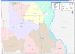 Louisa County, IA Wall Map Color Cast Style 2024
