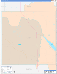 Loup County, NE Wall Map Color Cast Style 2024