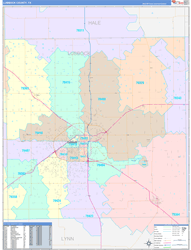 Lubbock Color Cast<br>Wall Map
