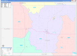 Lucas County, IA Wall Map Color Cast Style 2024
