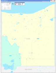 Luce County, MI Wall Map Color Cast Style 2024