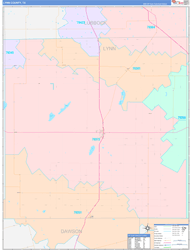 Lynn County, TX Wall Map Color Cast Style 2024