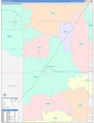 Lyon County, KS Wall Map Color Cast Style 2024