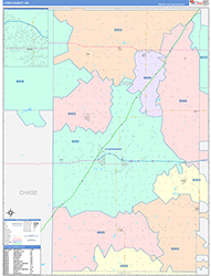 Lyon County, KS Wall Map Color Cast Style 2026