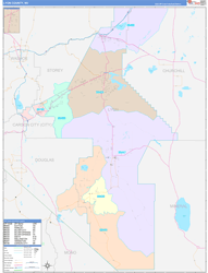 Lyon County, NV Wall Map Color Cast Style 2024