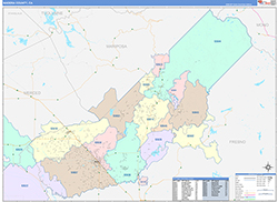 Madera County, CA Wall Map Color Cast Style 2026