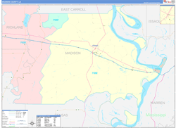 MadisonParish (County), LA Wall Map Color Cast Style 2024
