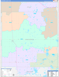 Mahnomen County, MN Wall Map Color Cast Style 2024