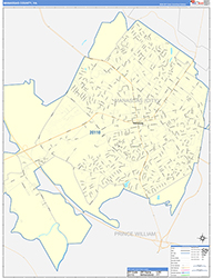Manassas County, VA Wall Map Color Cast Style 2026
