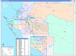 Manatee County, FL Wall Map Color Cast Style 2026