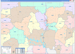 Marathon County, WI Wall Map Color Cast Style 2026