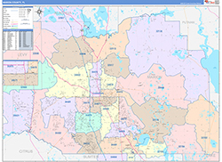 Marion County, FL Wall Map Color Cast Style 2026