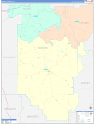 Marion County, GA Wall Map Color Cast Style 2024