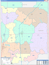 Marion County, IL Wall Map Color Cast Style 2026