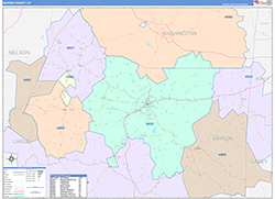 Marion County, KY Wall Map Color Cast Style 2026