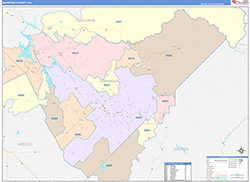 Mariposa County, CA Wall Map Color Cast Style 2026