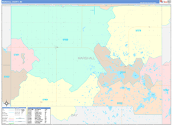 Marshall County, SD Wall Map Color Cast Style 2024