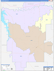 McCone County, MT Wall Map Color Cast Style 2026