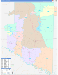 McCurtain County, OK Wall Map Color Cast Style 2024