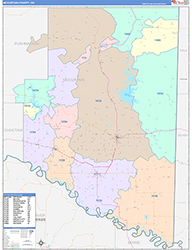 McCurtain County, OK Wall Map Color Cast Style 2026