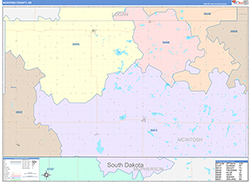 McIntosh County, ND Wall Map Color Cast Style 2026