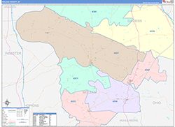 McLean County, KY Wall Map Color Cast Style 2026