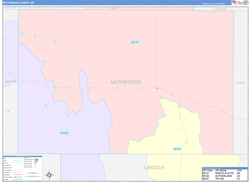 McPherson County, NE Wall Map Color Cast Style 2023