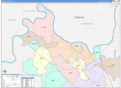 Meade County, KY Wall Map Color Cast Style 2026