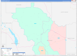 Meagher County, MT Wall Map Color Cast Style 2023