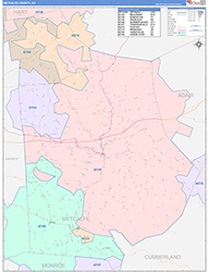 Metcalfe County, KY Wall Map Color Cast Style 2026
