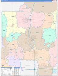 Miami County, OH Wall Map Color Cast Style 2026