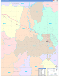 Midland County, MI Zip Code Map