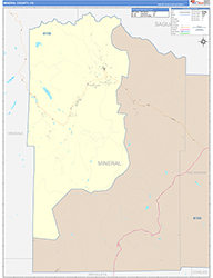 Mineral County, CO Wall Map Color Cast Style 2026