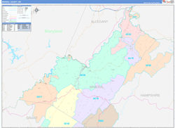 Mineral County, WV Zip Code Map