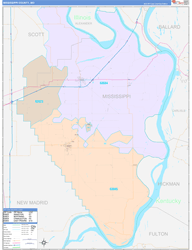 Mississippi Color Cast<br>Wall Map
