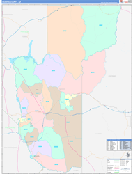 Mohave County, AZ Wall Map Color Cast Style 2024