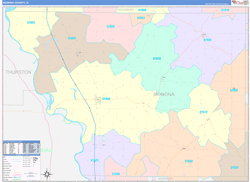 Monona County, IA Wall Map Color Cast Style 2024