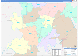 Monroe County, AL Wall Map Color Cast Style 2024