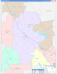 Monroe County, GA Wall Map Color Cast Style 2024