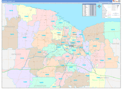 Monroe County, NY Wall Map Color Cast Style 2024