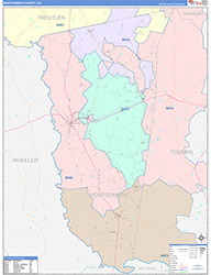 Montgomery County, GA Wall Map Color Cast Style 2026