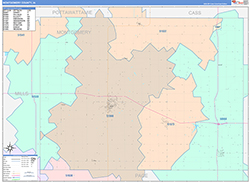 Montgomery County, IA Wall Map Color Cast Style 2026