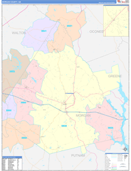 Morgan County, GA Wall Map Color Cast Style 2024