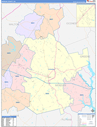 Morgan County, GA Wall Map Color Cast Style 2026