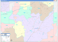 Morgan County, IN Wall Map Color Cast Style 2024