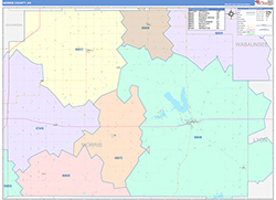 Morris County, KS Wall Map Color Cast Style 2026