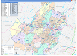 Morris County, NJ Wall Map Color Cast Style 2026