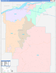 Morrow County, OR Wall Map Color Cast Style 2024