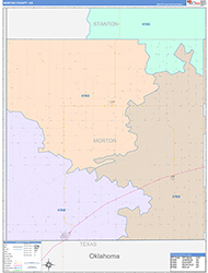 Morton County, KS Wall Map Color Cast Style 2026