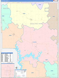 Moultrie County, IL Wall Map Color Cast Style 2026